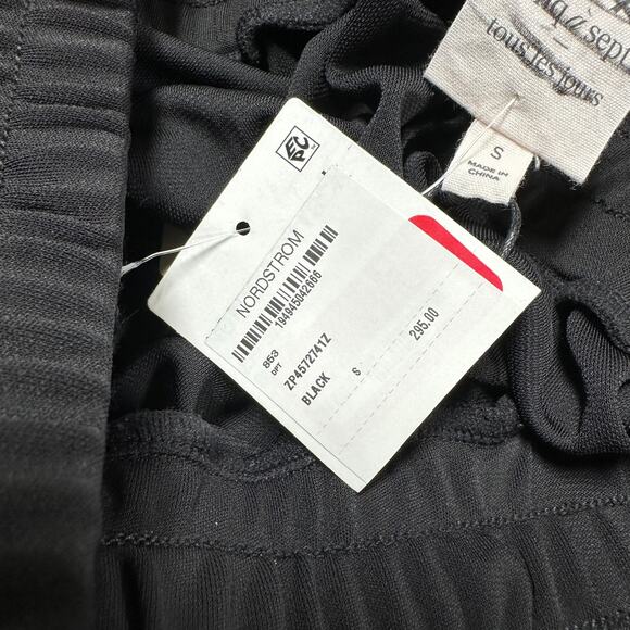 Cinq a Sept NWT Gizele Matte Jersey Tie Front Pants Black Size S Elastic Wasit - Picture 5 of 11